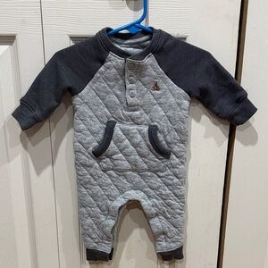 baby GAP Gray Quilted One Piece 3-6 months